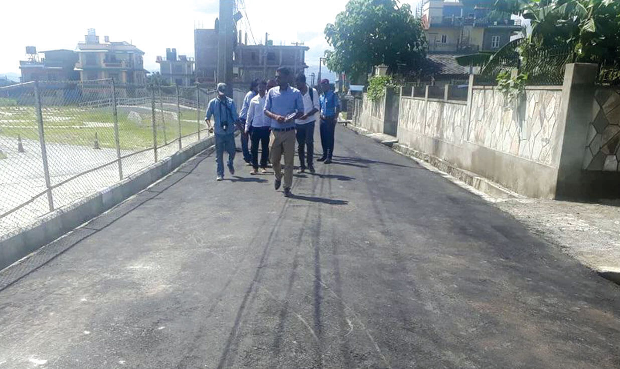 Pokhara first plastic road